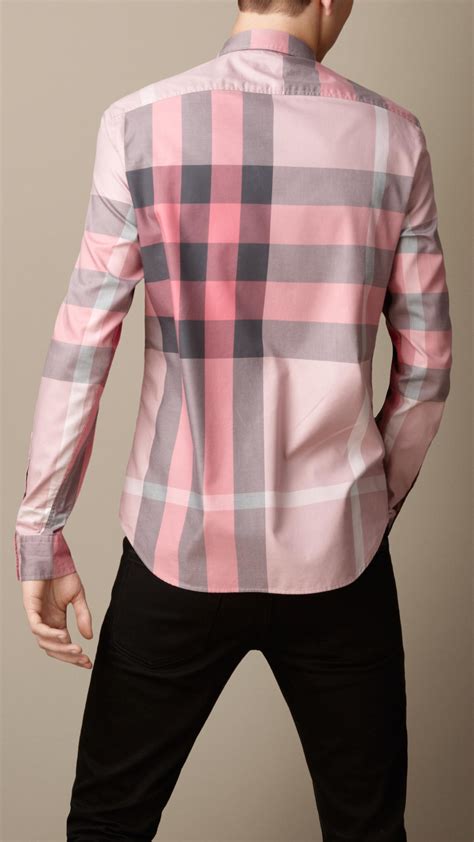 pink burberry mens shirt|pink burberry shirt men's.